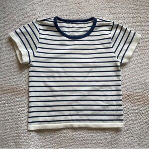 Blue Striped Crop Top